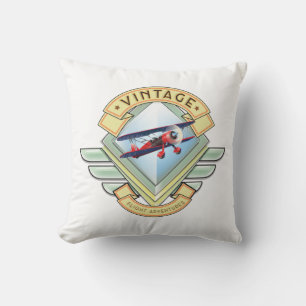 Vintage style flight badge cushion