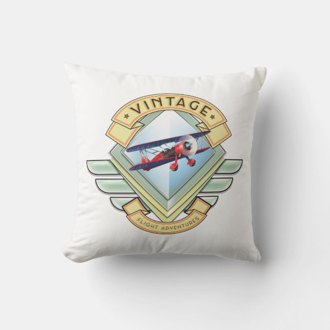 Vintage style flight badge cushion (Front)