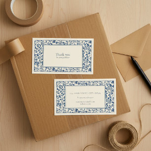 Vintage style floral frame thank you enclosure card