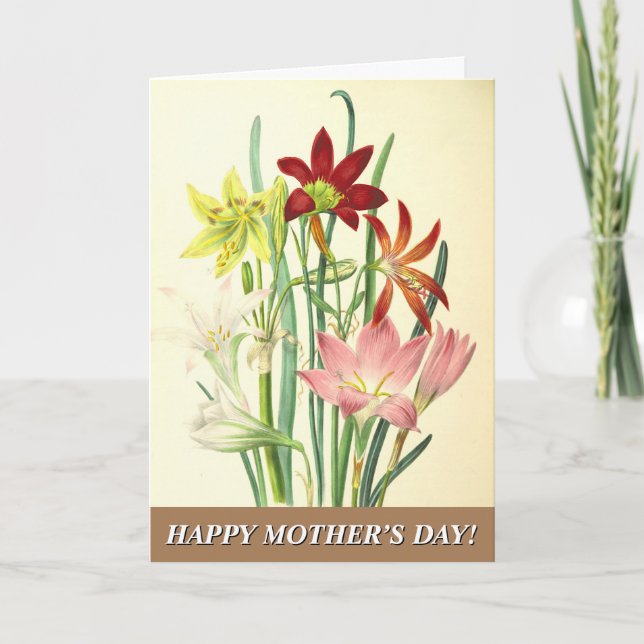 Vintage Style Floral Mother's Day Greeting Card (Front)