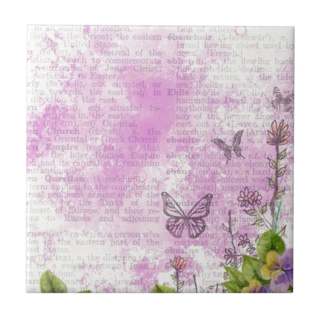 Vintage Style Floral Pattern Tile (Front)