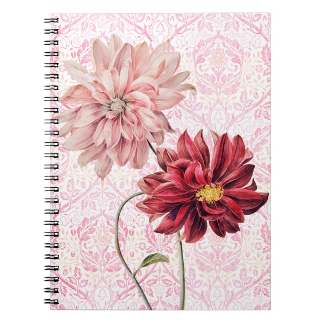Vintage Style Flower Pair Journal Notebook (Front)