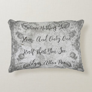 Vintage-Style Flowers on Stone Edgar Allen Poe Decorative Cushion