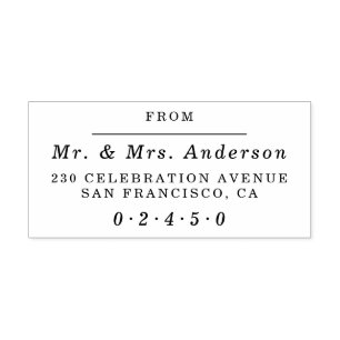 Vintage Style Formal Custom Names & Return Address Rubber Stamp