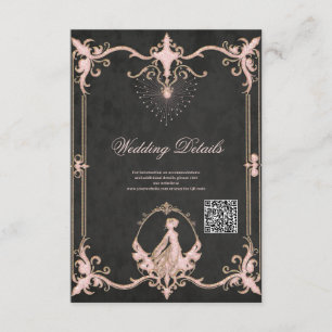 Vintage style frame with intricate floral designs enclosure card