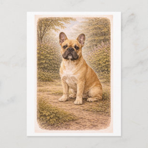 Vintage-Style French Bulldog Postcard