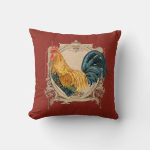Vintage Style French Country Rustic Barn Rooster Cushion