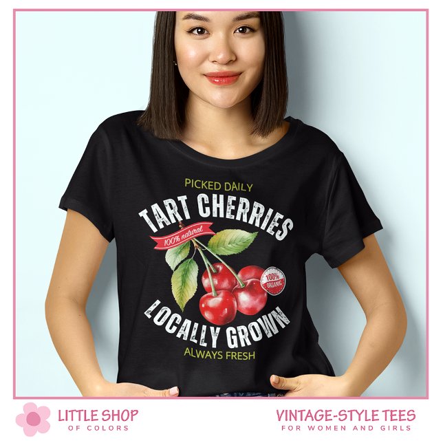 Vintage Style Fruit Cherries T-Shirt (Creator Uploaded)