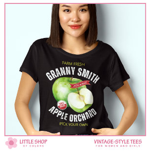 Vintage Style Fruit Green Apples T-Shirt