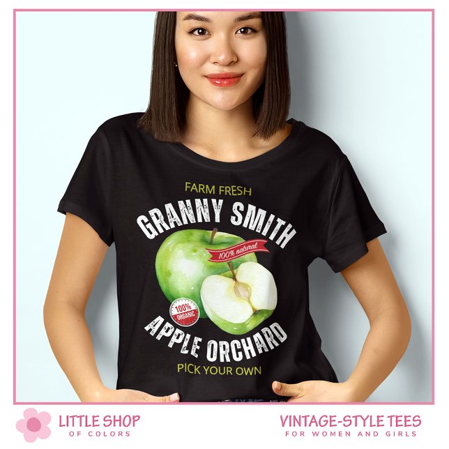 Vintage Style Fruit Green Apples T-Shirt (Creator Uploaded)