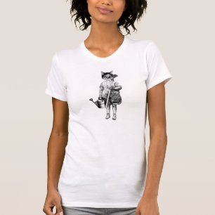 vintage style funny gardening cat tshirt