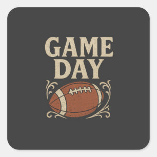 Vintage Style – Game Day Square Sticker