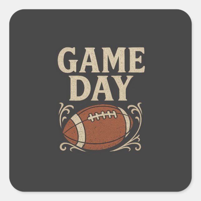 Vintage Style – Game Day Square Sticker (Front)