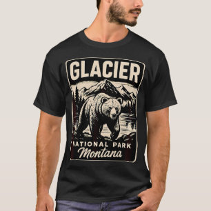 Vintage Style Glacier National Park Montana T-Shirt