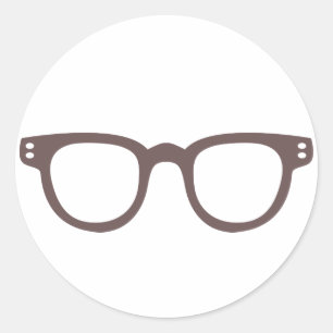 vintage style glasses classic round sticker
