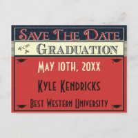 Vintage Style Graduation Save The Date