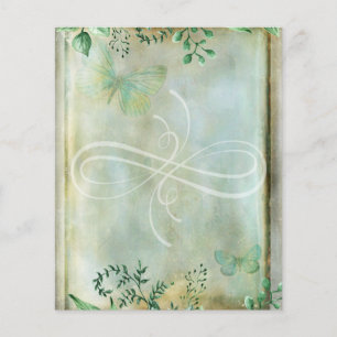 Vintage Style Green Leaves Scrapbook Paper