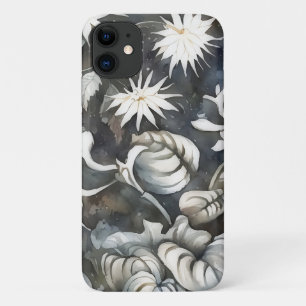 Vintage Style Grey Floral Art Phone Case