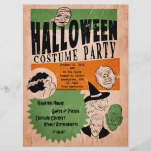 Vintage Style Halloween Costume Party Invite