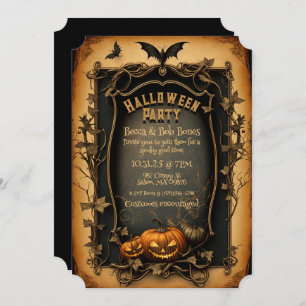 Vintage Style Halloween Invitation - Customisable