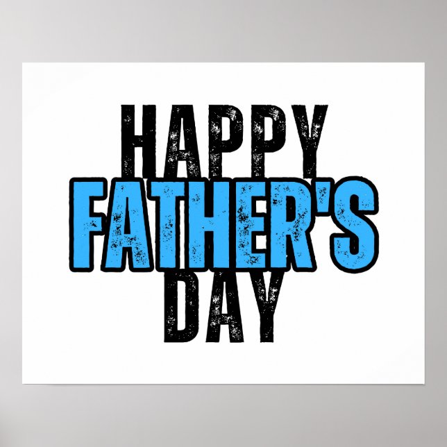 Vintage-style Happy Father's Day Sign, Blue Poster (Front)