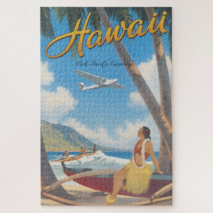 Vintage Style Hawaii Travel Jigsaw Puzzle