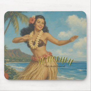 Vintage Style Hawaii Travel Mouse Pad
