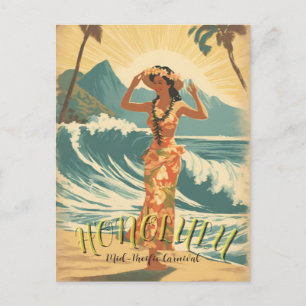 Vintage Style Hawaii Travel Postcard