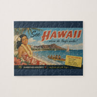 Vintage Style Hawaiian Travel Advertisement