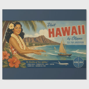 Vintage Style Hawaiian Travel Advertisement Wrapping Paper