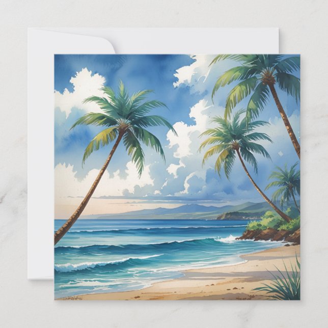 Vintage Style Hawaiian Travel Aloha From Hawaii Card (Front)