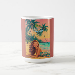 Vintage Style Hawaiian Travel Aloha from Hawaii Coffee Mug