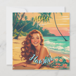 Vintage Style Hawaiian Travel Aloha from Hawaii Holiday Card