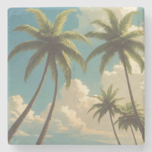Vintage Style Hawaiian Travel Aloha From Hawaii Stone Coaster