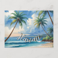 Vintage Style Hawaiian Travel Coast Blue Sea