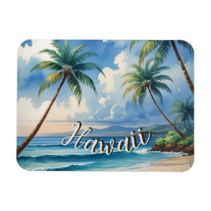 Vintage Style Hawaiian Travel Coast Blue Sea Magnet