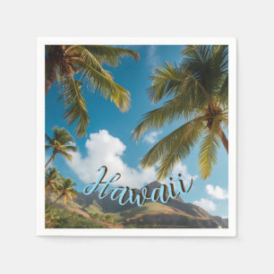 Vintage Style Hawaiian Travel Coast Sea Sunset Napkin