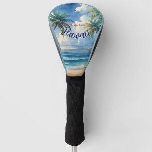 Vintage Style Hawaiian Travel Honolulu Blue Sea Golf Head Cover