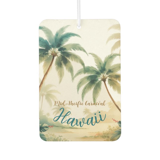 Vintage Style Hawaiian Travel Honolulu Car Air Freshener (Front)