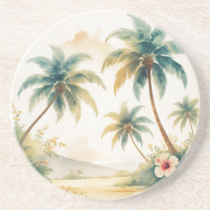 Vintage Style Hawaiian Travel Honolulu Coaster