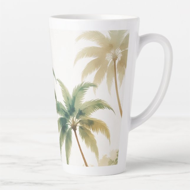 Vintage Style Hawaiian Travel Honolulu Latte Mug (Right)