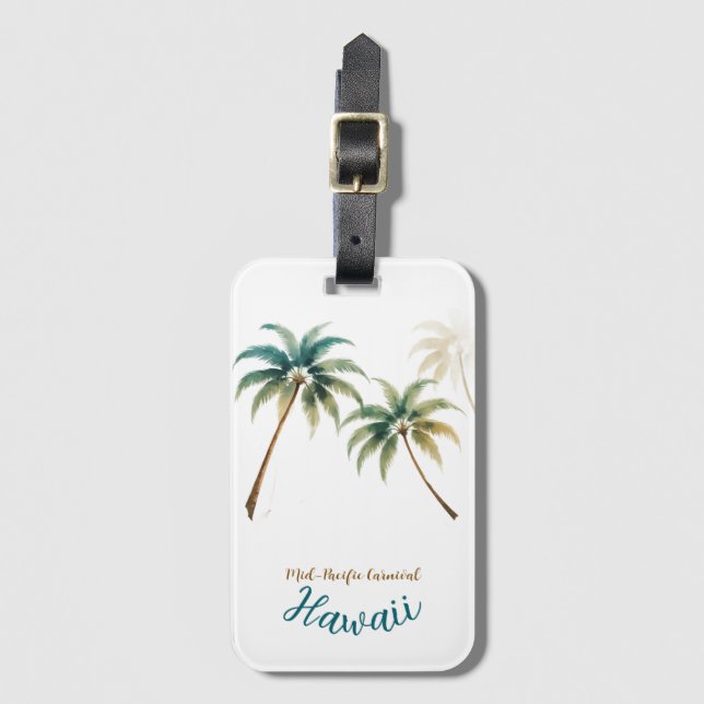 Vintage Style Hawaiian Travel Honolulu Luggage Tag (Front Vertical)