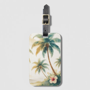 Vintage Style Hawaiian Travel Honolulu Luggage Tag