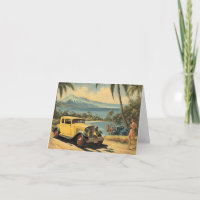 Vintage Style Hawaiian Travel Honolulu Mid-Pacific