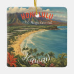 Vintage Style Hawaiian Travel Honolulu Mid-Pacific Ceramic Ornament<br><div class="desc">Carnival - Aloha Honolulu Caribbean Travel Artworks - Vintage Style Hawaiian Advertisement</div>