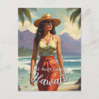 Vintage Style Hawaiian Travel Honolulu Mid-Pacific