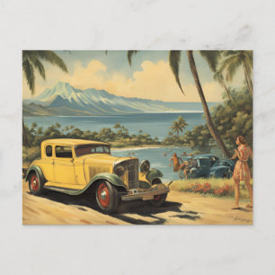 Vintage Style Hawaiian Travel Honolulu Mid-Pacific Holiday Postcard
