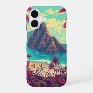 Vintage Style Hawaiian Travel Honolulu Mid-Pacific iPhone 16 Case