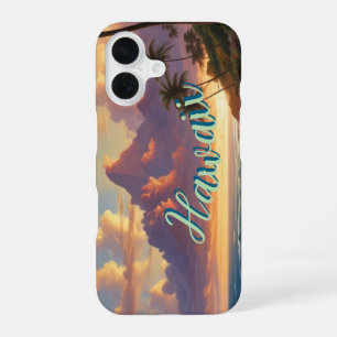 Vintage Style Hawaiian Travel Honolulu Mid-Pacific iPhone 16 Case