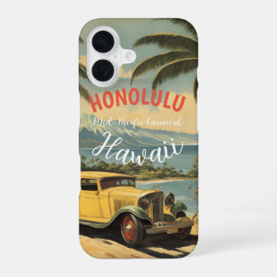 Vintage Style Hawaiian Travel Honolulu Mid-Pacific iPhone 16 Case